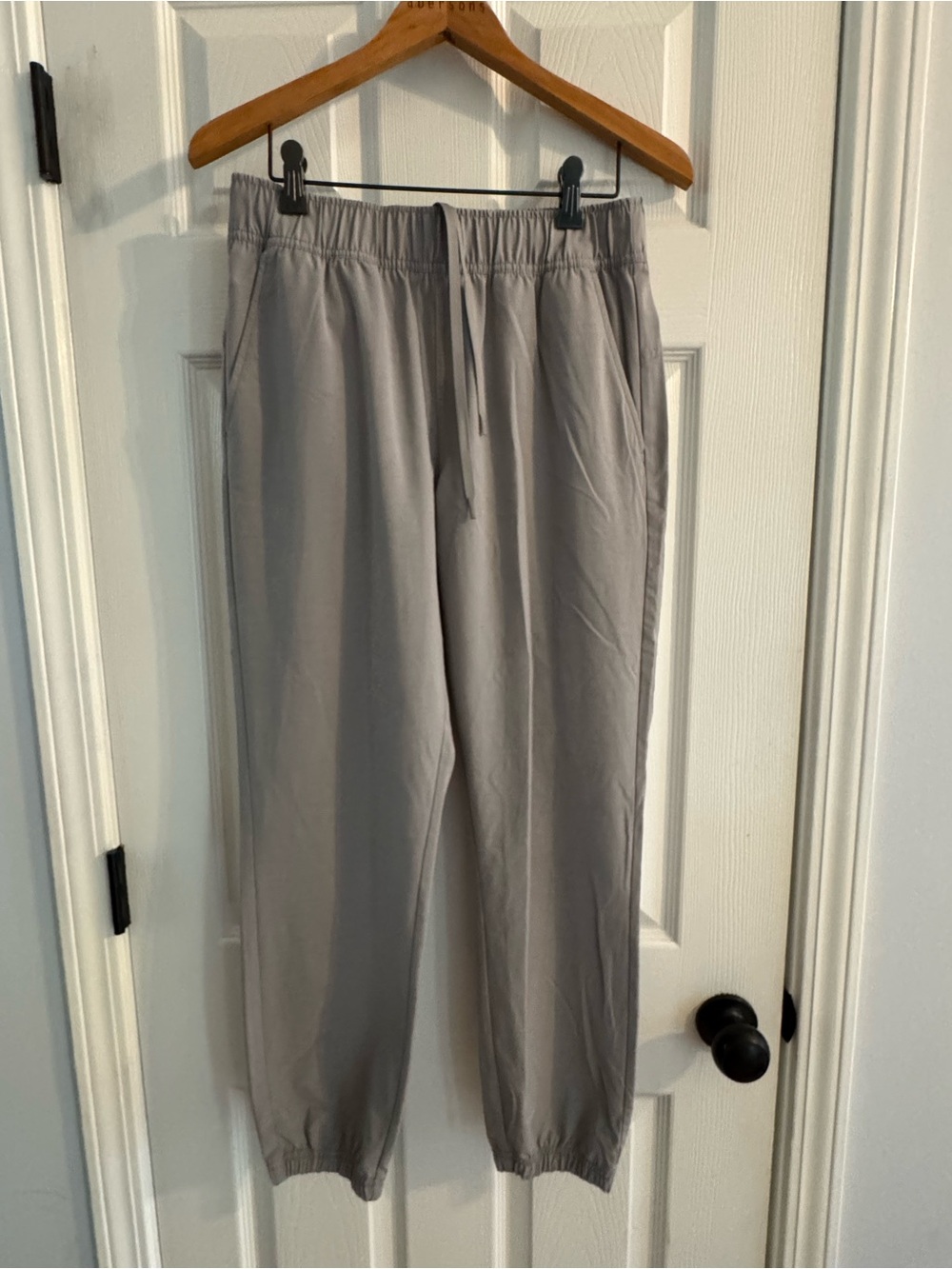 Women's Casual Elastic-Waist Drawstring Pants - Light Gray